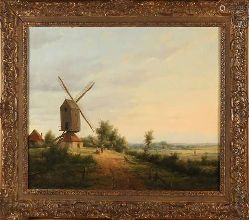 Vermeulen. 20th century. Holland landscape with stender