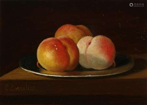 C. Cornelisz. 21st century. Still with peaches and tin.