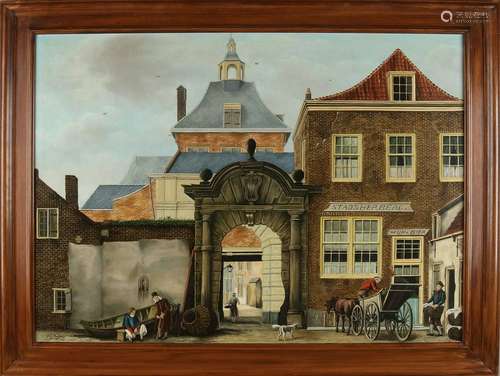 P. G. Meijers, 1987. Holland gate with Figs. Oil on