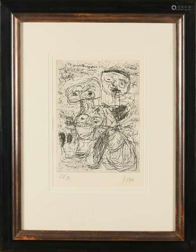 Asger Jorn. 1914 - 1973 Nr. 18/50. Figures composition.