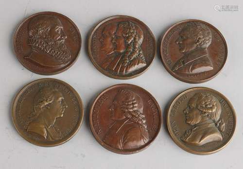 Lot 6 bronze medals persons including: 1x Franklin &