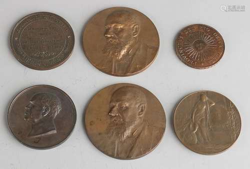 Lot 6 bronze medals including: 2x Prof. Dr. Pedro N.