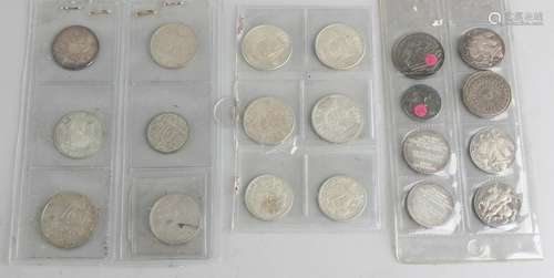 Lot 20 silver coins from various countries. Different