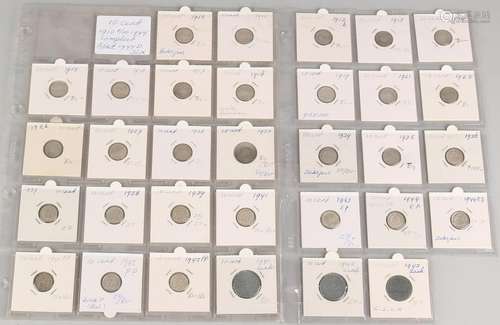 Lot 32 with coins of 10 Cent, 1910 t / m 1944