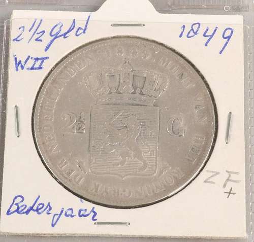 Coin 2.5 Gulden 1849 Willem II.