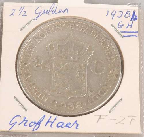 Coin 2.5 Gulden 1938, coarse hair.