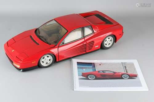 Big red Ferrari Testarossa in Pocher box. With