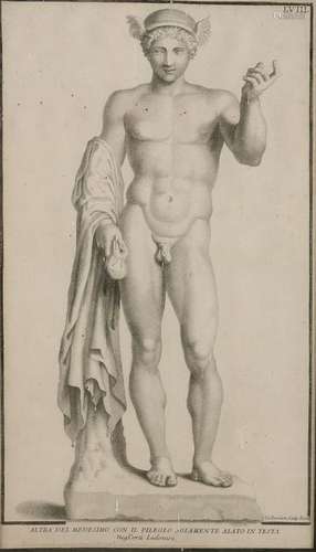 17th - 18th Century engraving of Apollo. LL. Random