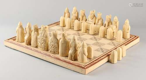 England Lewis chess with soap stone and wooden chess