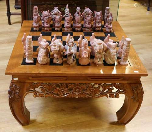 Large South American terracotta chess with beautiful