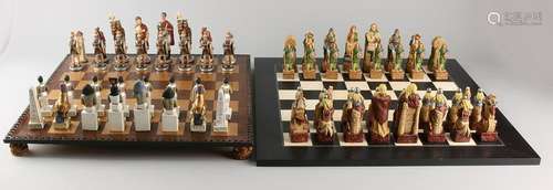 Two chess games. One Egyptian times chess with poly