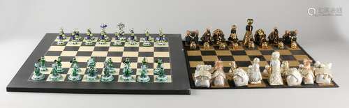 Two chess games. One time Jaipur India faces set,