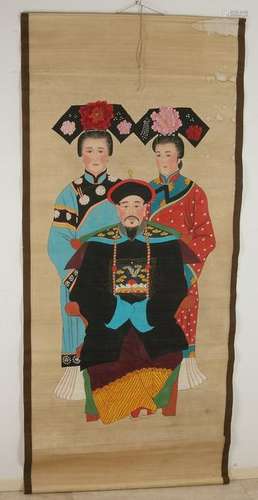 Old / antique Chinese rolschilderij. Ancestor