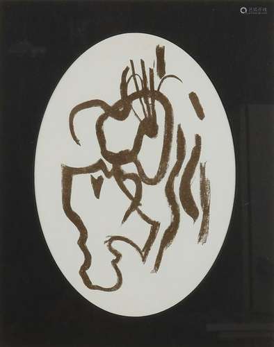 George Braque. Profil a la palette. Focus. Lithograph