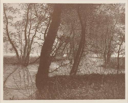 E. R. Homan. 1981. 1950 -. River View. Etching on