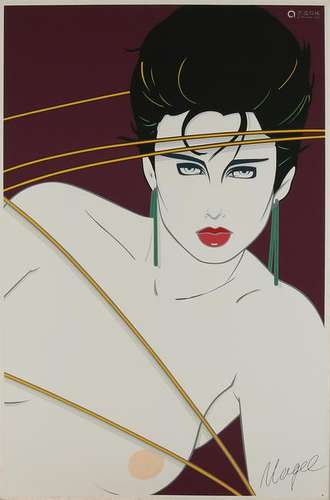 Patrick Nagel. 1945 - 1984 U.S.A. Ladies bust.