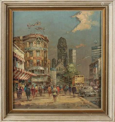 Horst Miesler. 1934 German School. German 50s cityscape