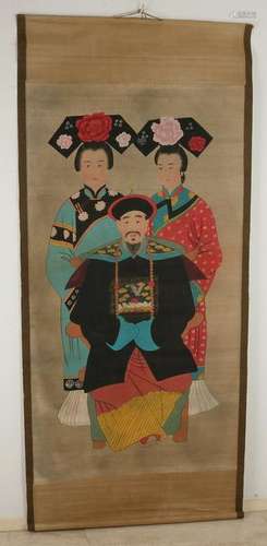 Old / antique Chinese rolschilderij. Ancestor