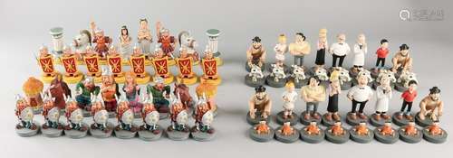 Two sets of chess game figures. One time Spike and Suzy