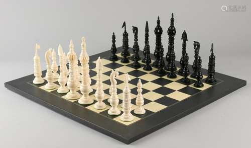 Chess India. With chess camel bone and wooden