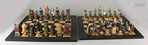 Two rare Sherlock Holmes chess playing with wooden