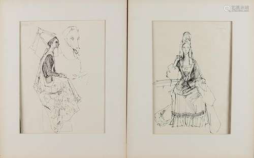 Constance Wibaut. 1920 - 2014. Five sketches with Figs.