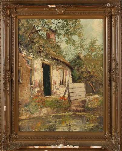 Cale? Circa 1940. Farm. Oil on linen. Size: 50 x H, B