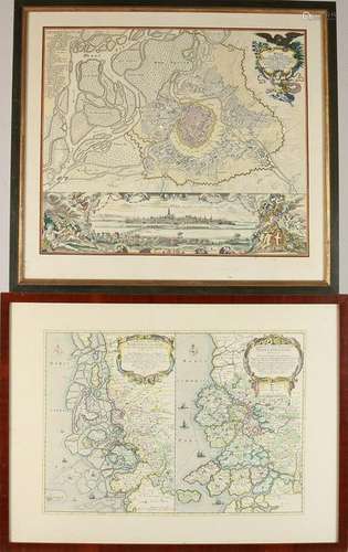 Two old German maps and reproductions. One time Vienna.