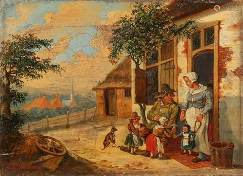 L. H. v.d. Braak. 1856. Farm Family of the house. Oil