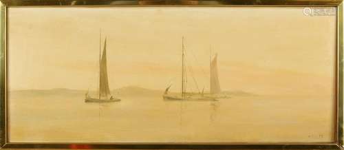 Anthony R. Cooke. 1933 - Calm waters. Sailboats on calm