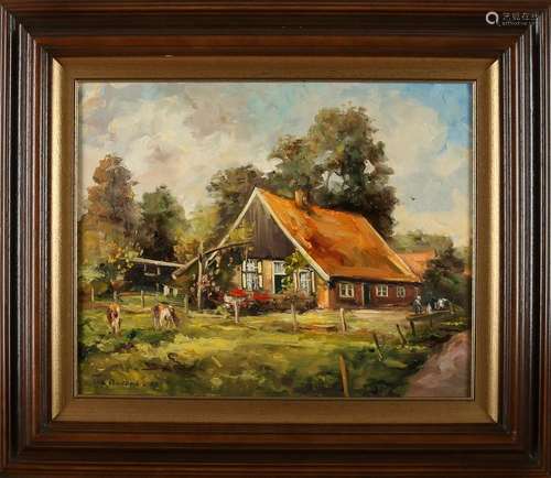 T. Ankone, Oldenzaal. Bommelas the farm. Oil on linen.