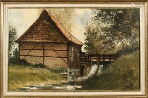 Peter Meurs. Almelo. Twente mill. Oil on linen. Size: