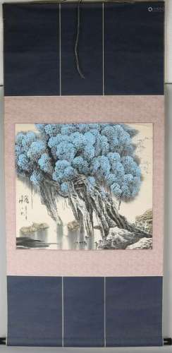 Chinese rolschilderij paper. 20th century. Landscape.