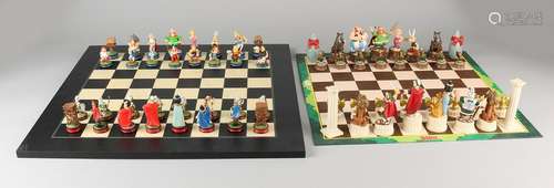 Twice Asterix and Obelix chess games. One time tin,