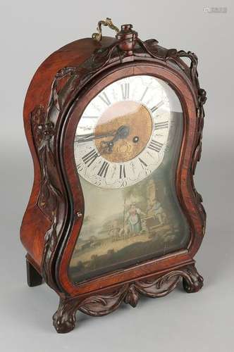 18th Century Amsterdam rosewood table clock with nuts