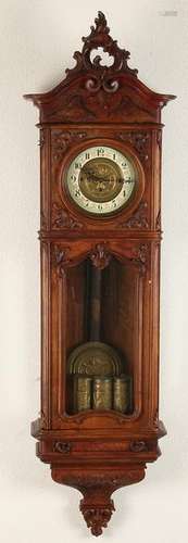 Viennese walnut pfeifenbarock three weights regulator