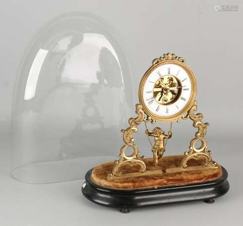 19th Century French schommelaar clock with skeleton