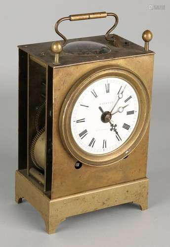 19th Century French brass Capucine Travel Clock