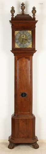 18th Century Amsterdam walnut grandfather clock.