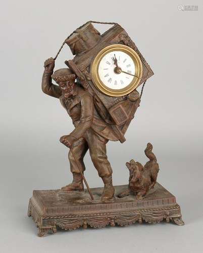 Antique alarm clock. Circa 1900. Clocks Bearer. Crackle