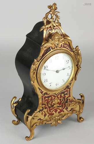 Boulle antique French clock. Messing with wood.