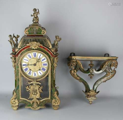 19th Century French bouille clock with original console