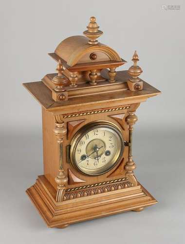 German antique walnut Junghans Wilhelminian table clock