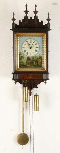 19th Century German painting Schwarzwalder clock. Circa