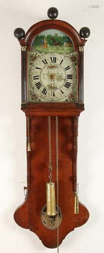 19th Century oak Frisian clock. Nice painting. Size: