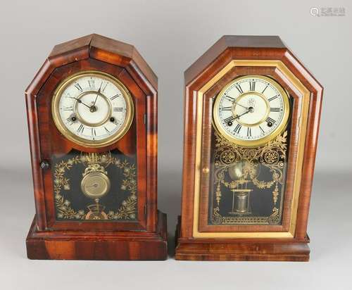 Two American antique mahogany table clocks. Circa 1900.