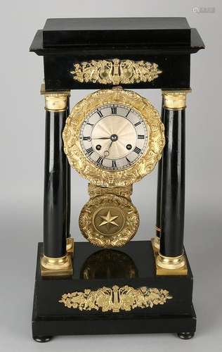 19th Century French geeboniseerde column clock with