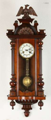 German antique walnut Junghans regulator with original