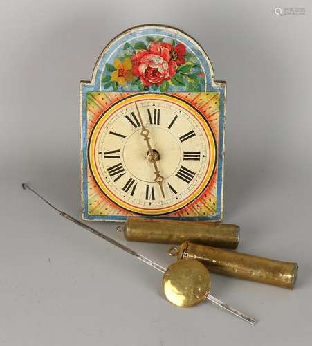 19th Century German small Schwarzwalder pink clock with