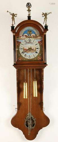 Oak Frisian clock with moon phase. Second half 20th